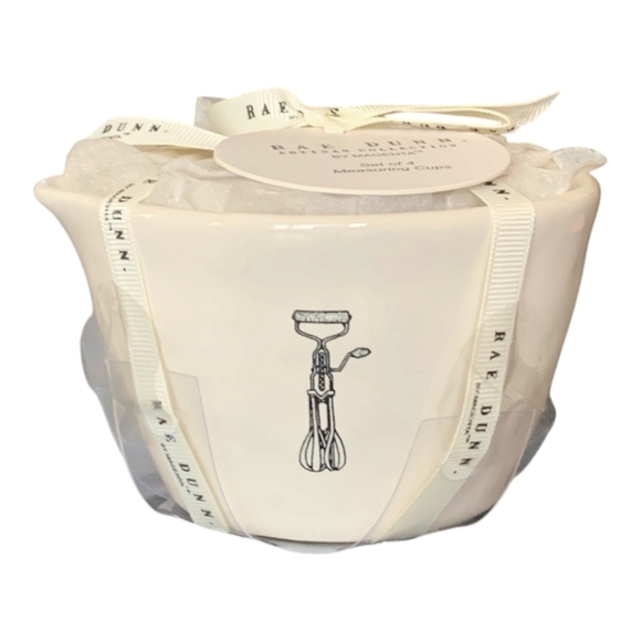 🔹️Rae Dunn 🔹Artisans Collection  Ceramic Nesting Measuring Cups. Set of 4. NWT - Picture 1 of 3